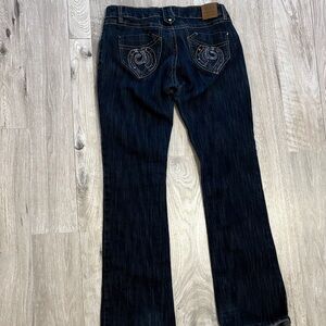 Women dark blue flare jeans